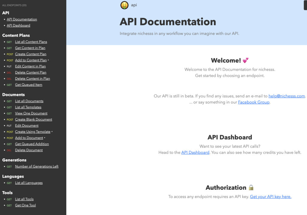 Nichesss Review: Features, Pricing, Pros & Cons 4 nichesss api