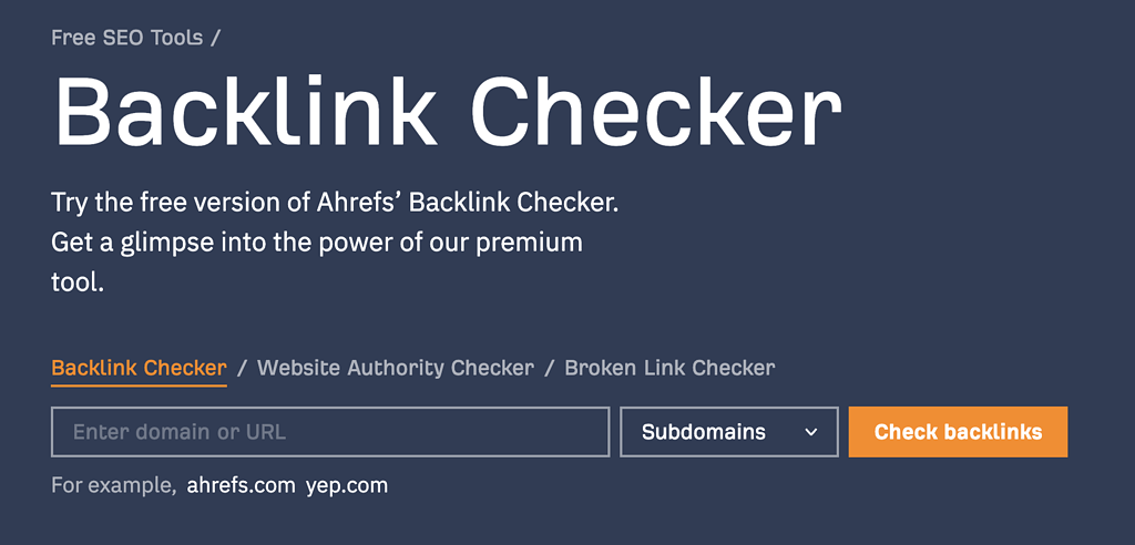 ahrefs Backlink Checker
