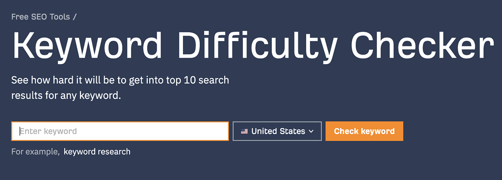 ahrefs Keyword Difficulty Checker