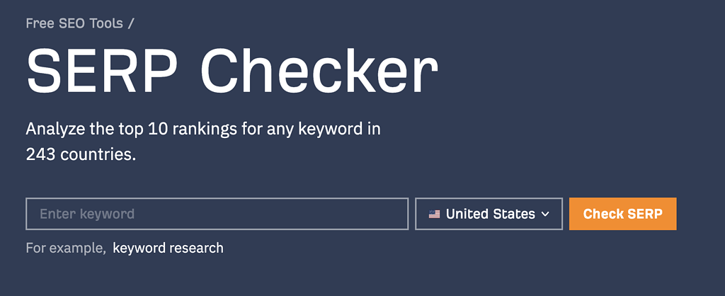 ahrefs SERP Checker