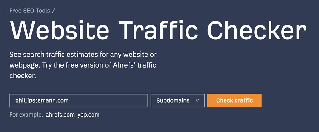 ahrefs Website Traffic Checker