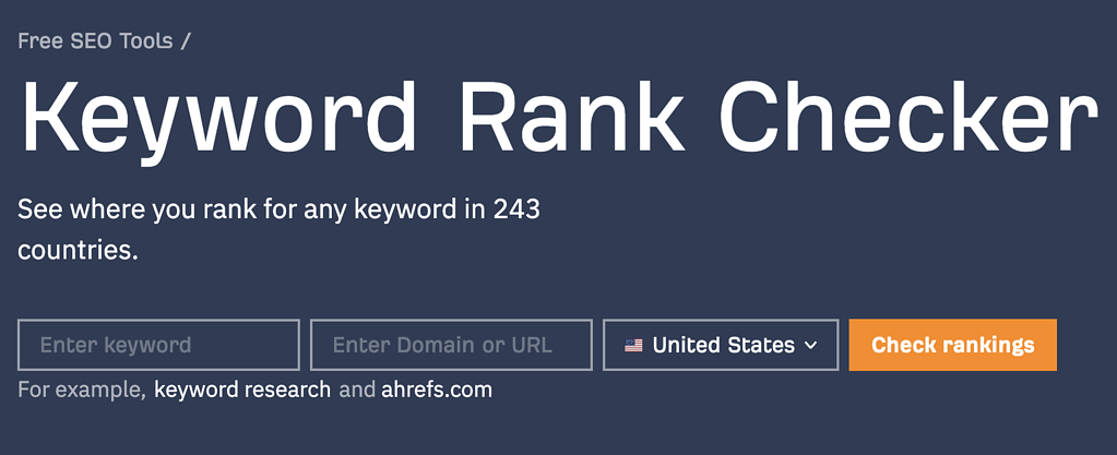 ahrefs keyword rank checker