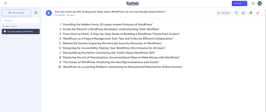 Katteb Chat - Generate Any Content Type