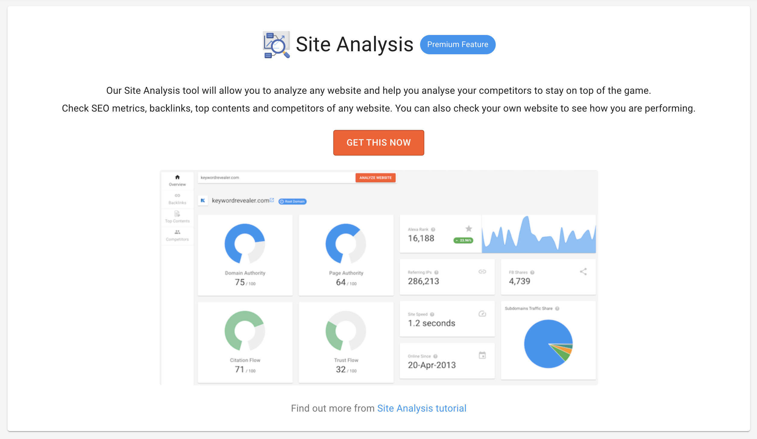 Site Analysis - Get An Overview Of Your Domain