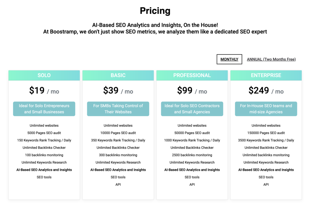 Boostramp Pricing