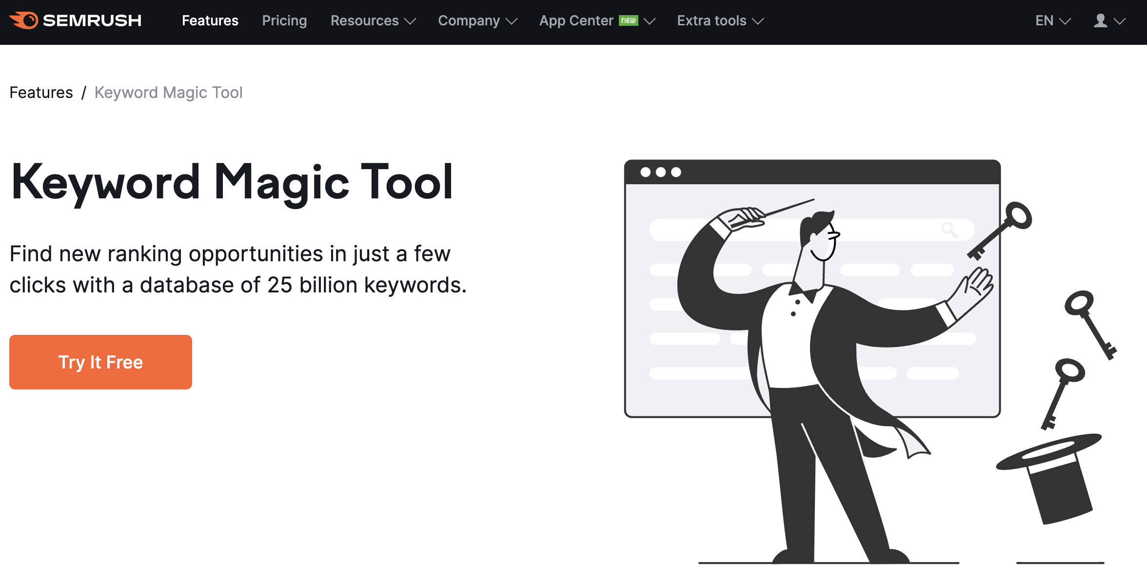 Keyword Magic Tool from Semrush