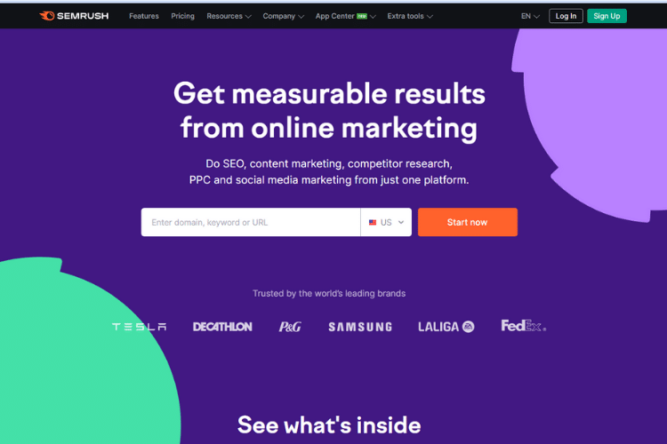 SEMRUSH website