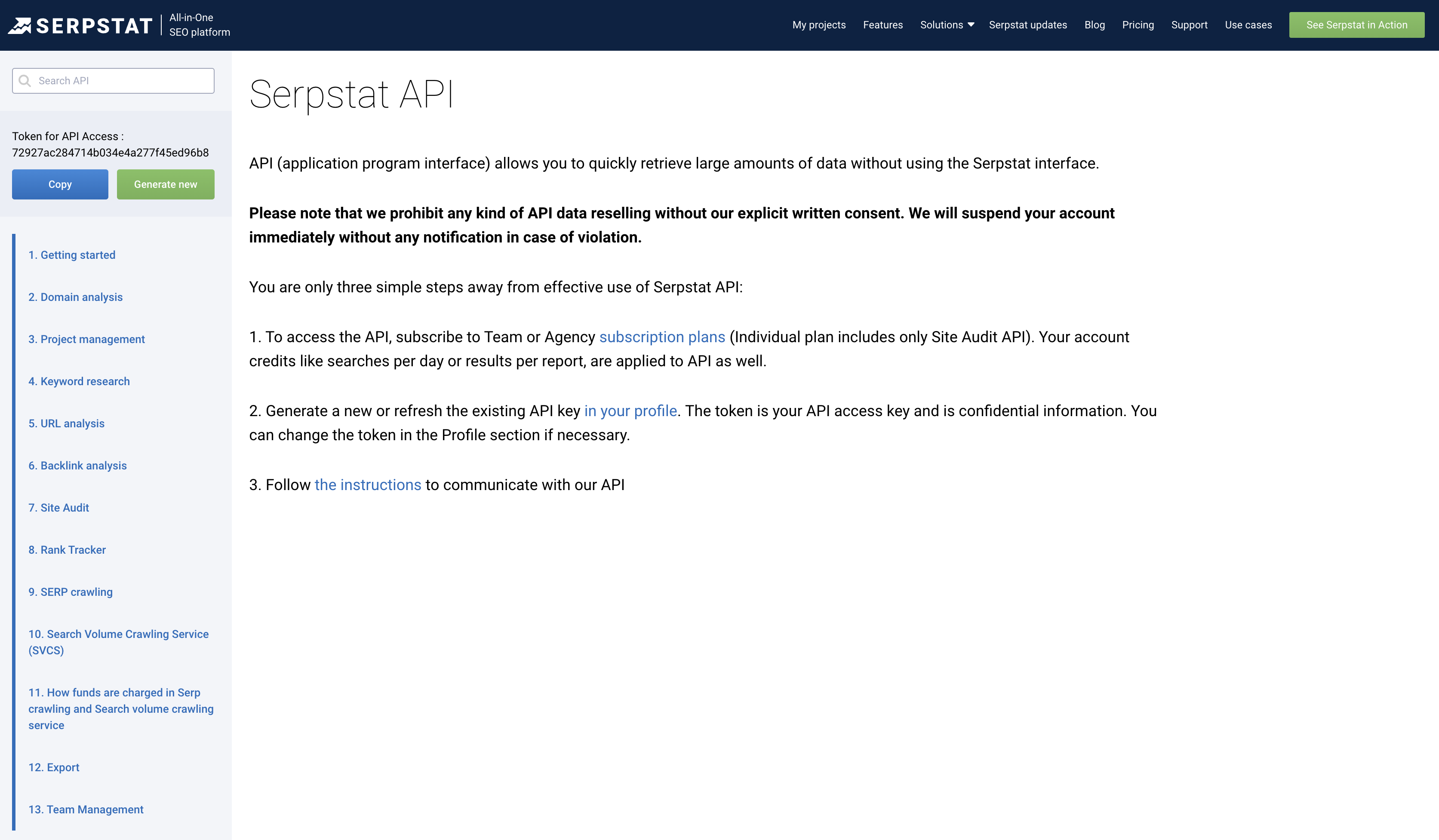 Serpstat API