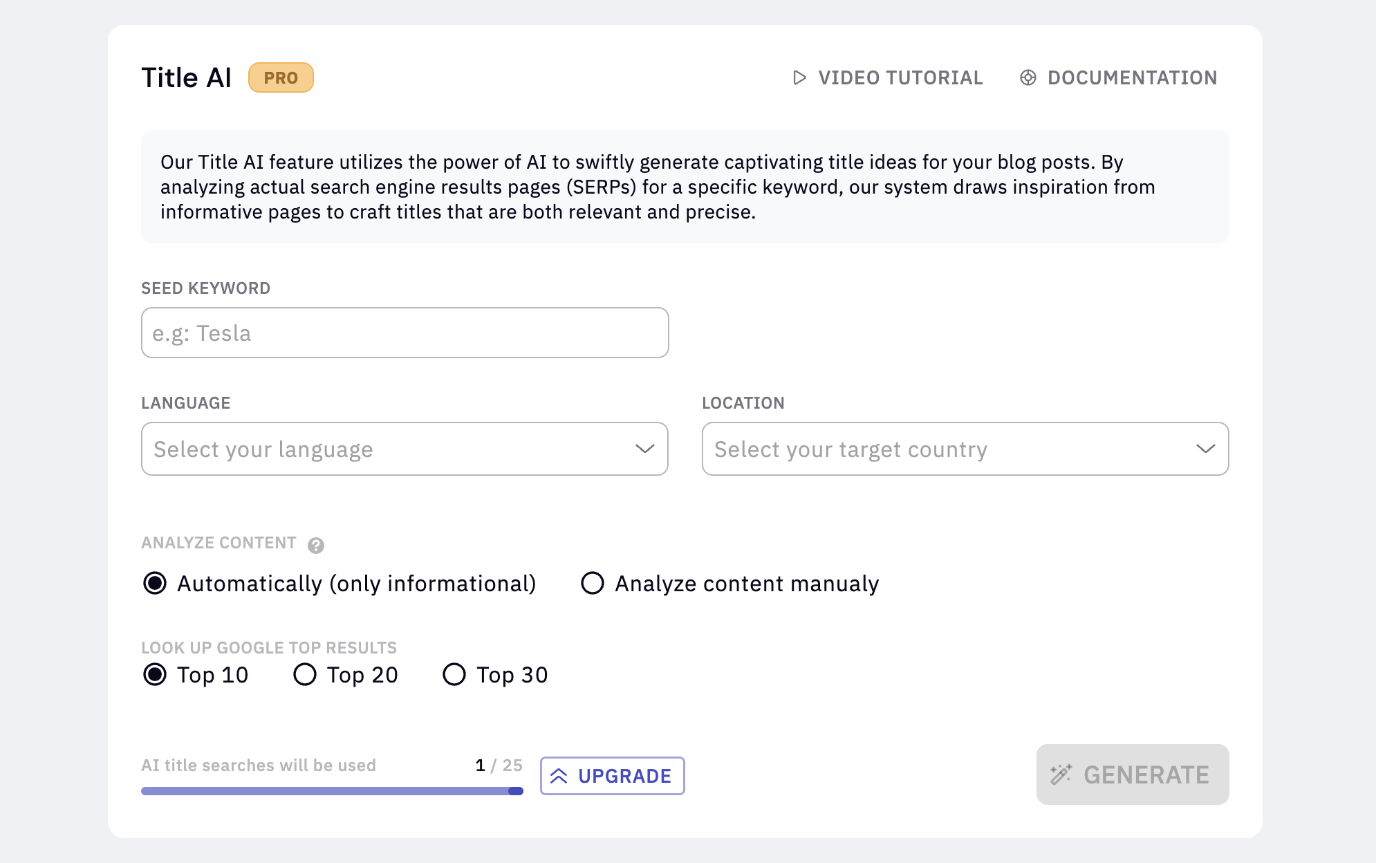 keyword insights generate AI title