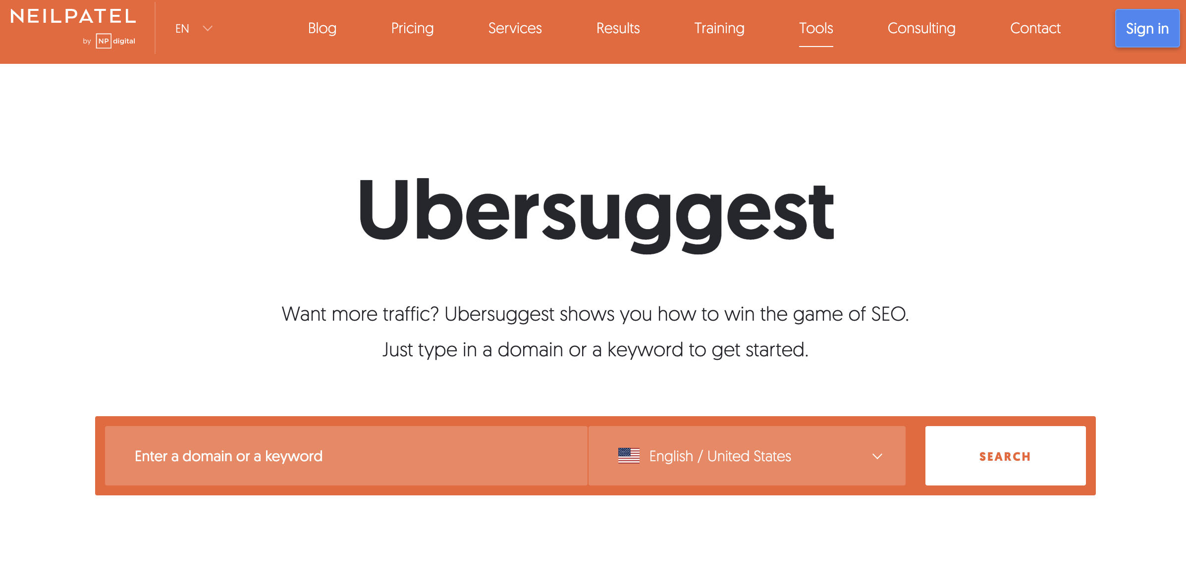 ubersuggest website