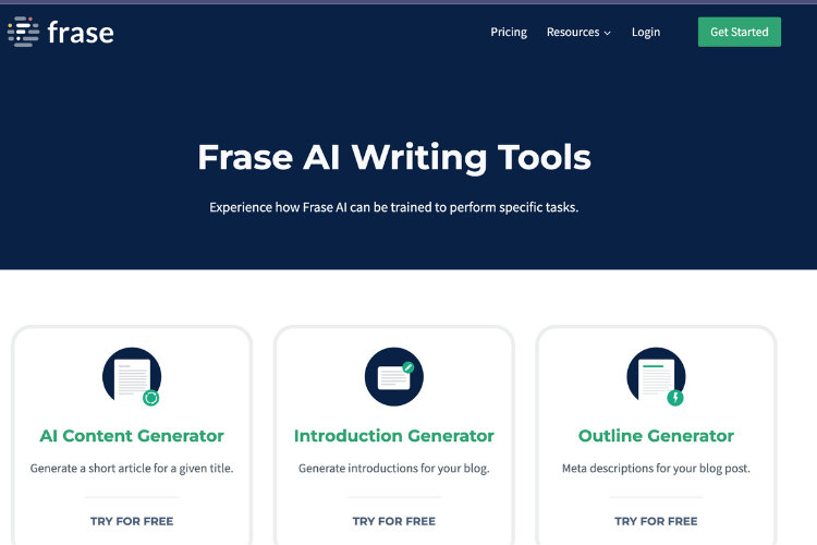 Frase AI writing Tools