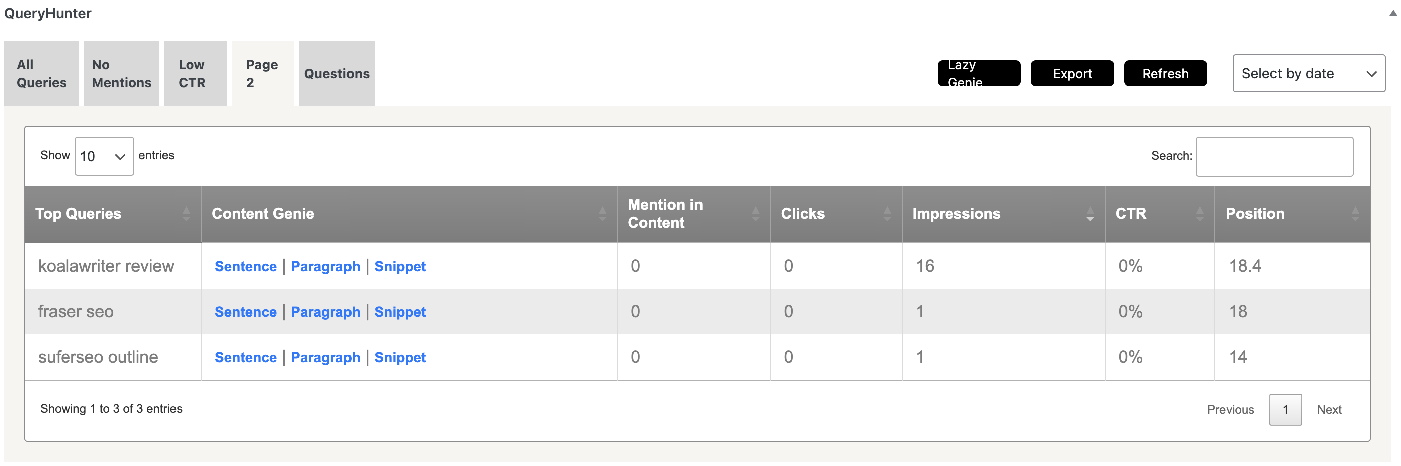 Optimize Queries You're Ranking On Page 2 For