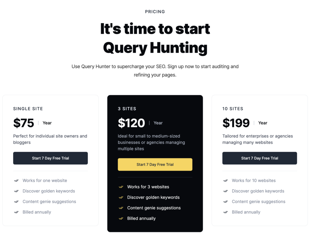 Query Hunter Pricing