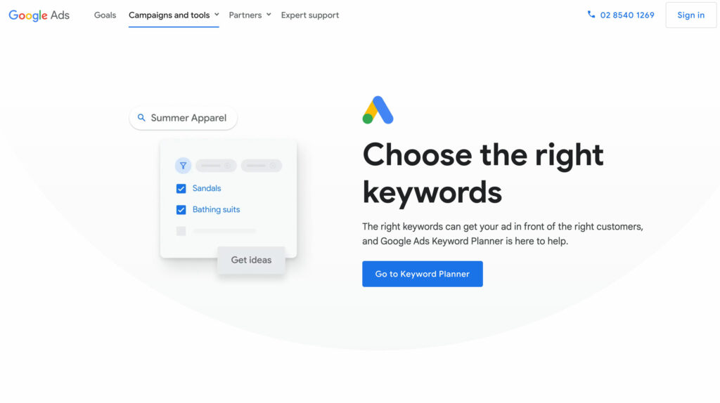 Google Ads Keyword Planner Website
