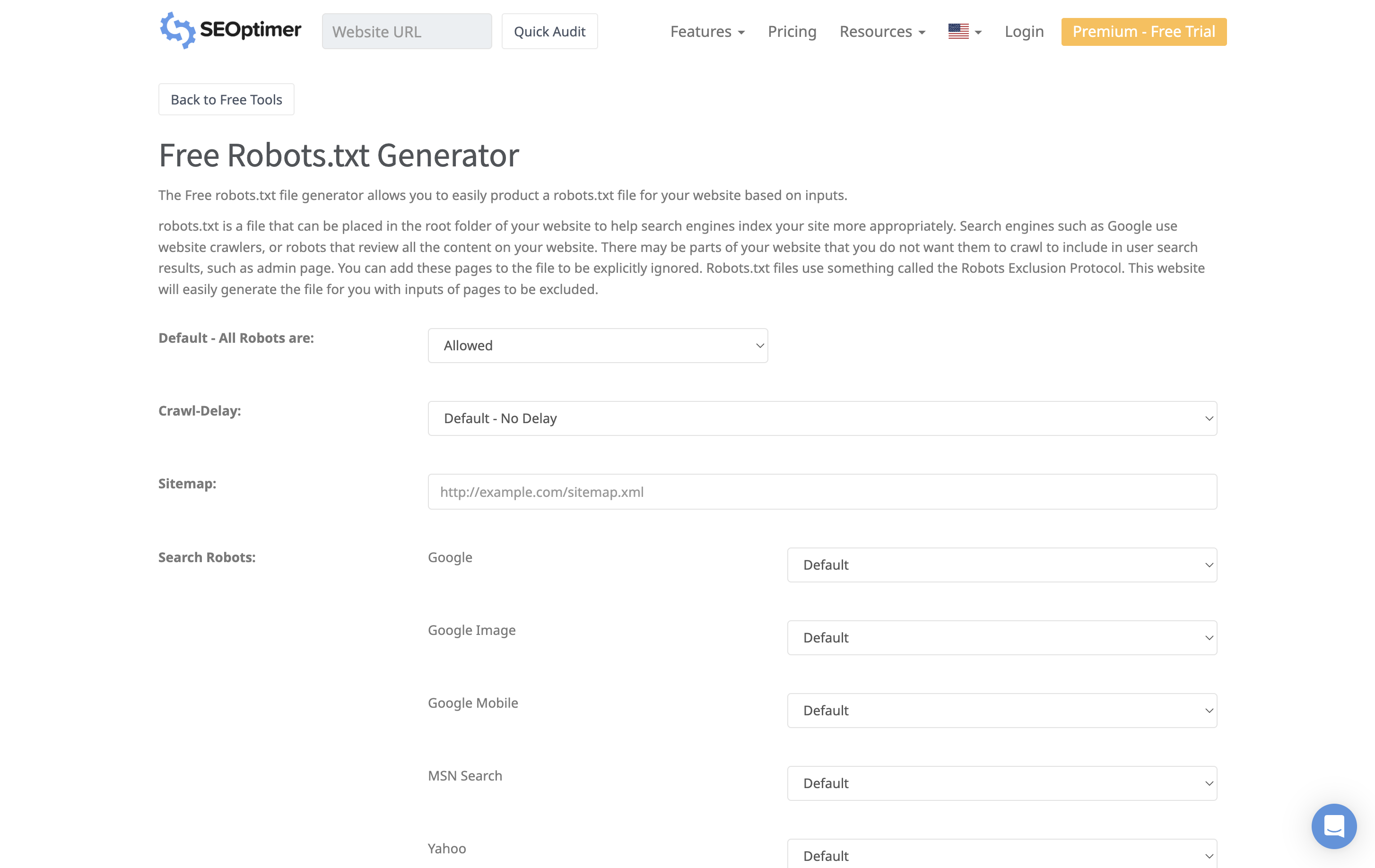 Robots.txt generator website