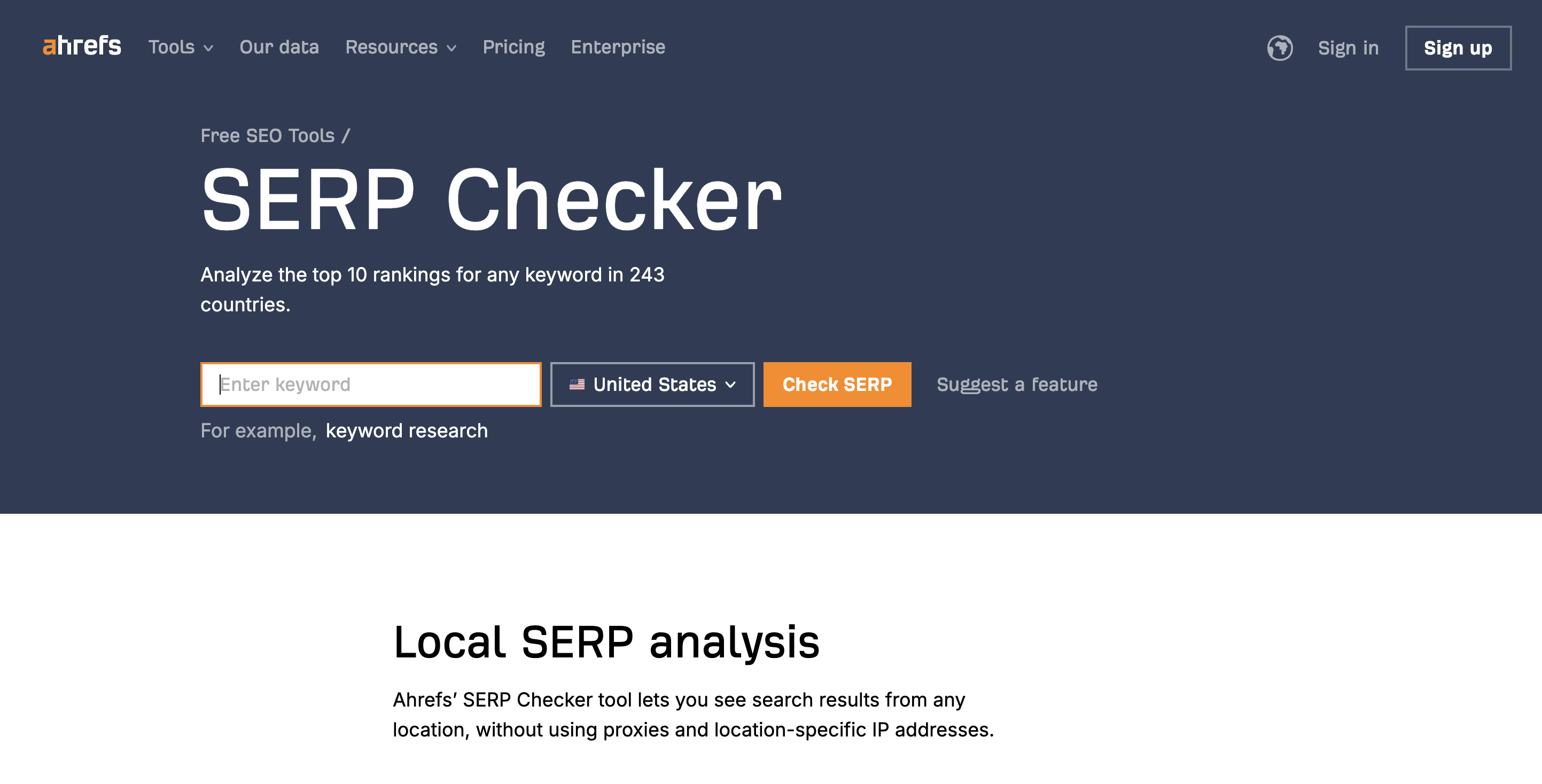 SERP Checker website