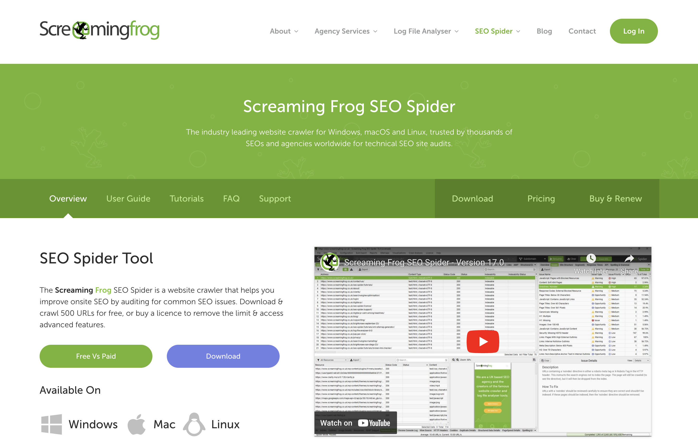 Screaming Frog SEO Website