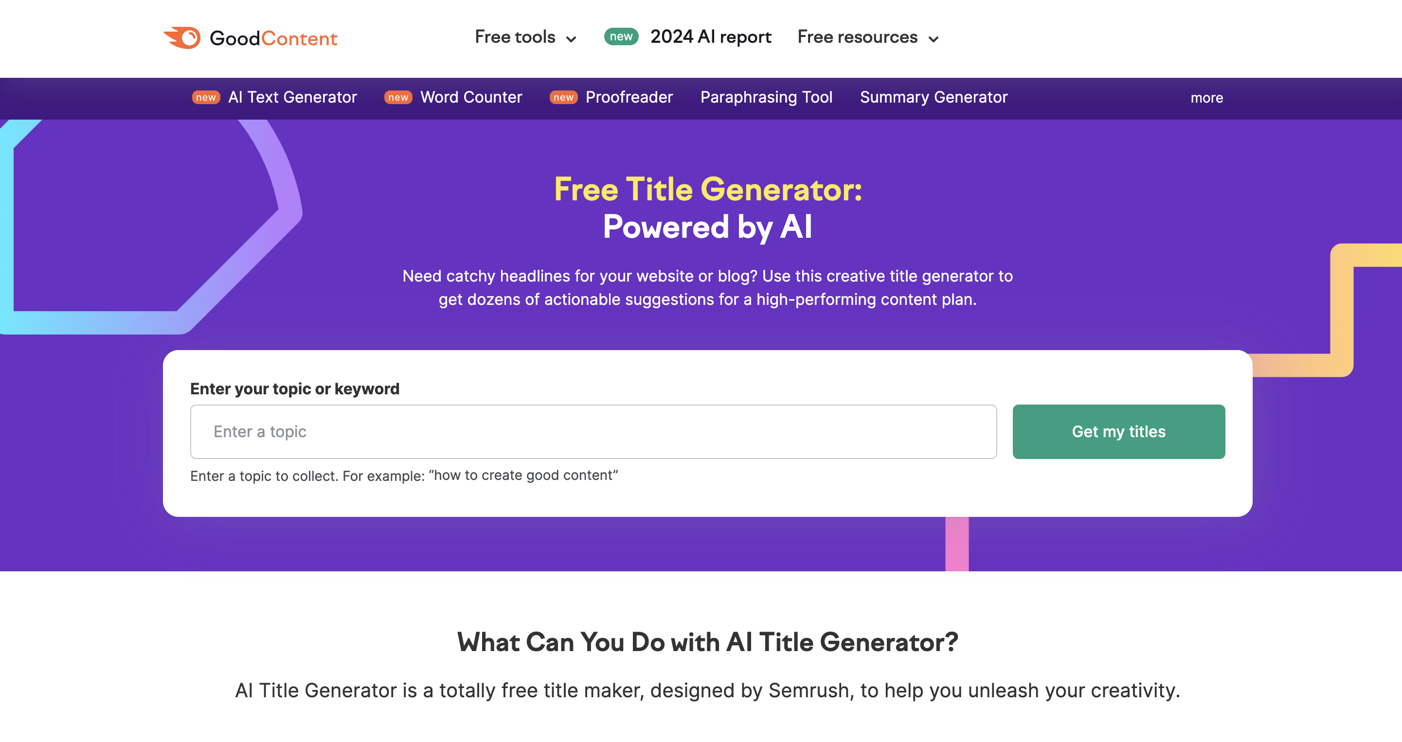 Title Generator website