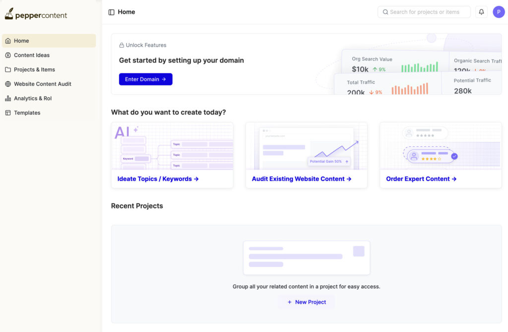 Pepper Content Review - AI Copywriting With Great Results 3 pepper-content-interface