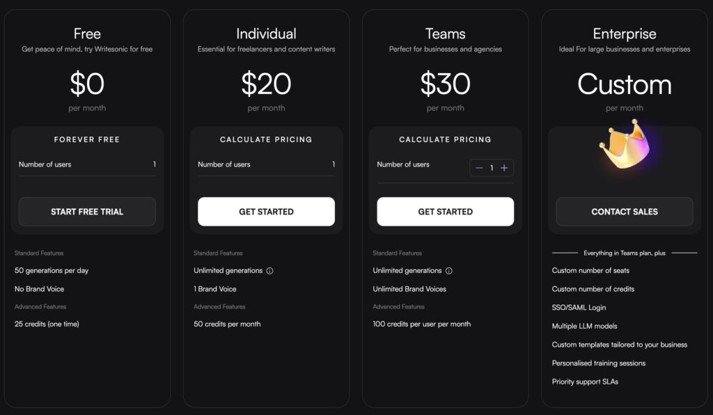 Writesonic Review: Features, Pricing, Pros & Cons 9 writesonic-pricing