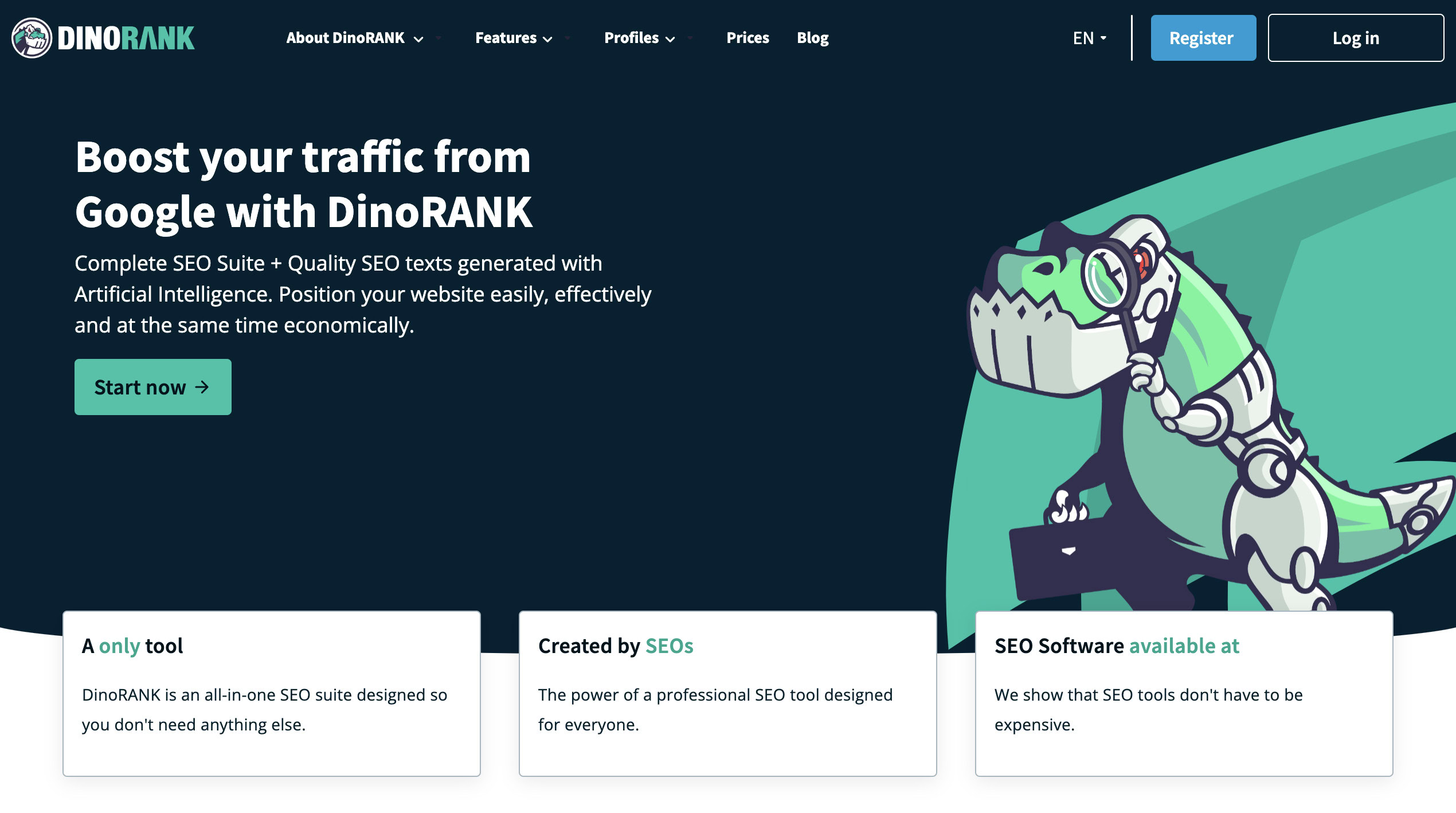 DinoRANK Review: All-in-One SEO Suite (Pros, Cons, Pricing) 2 dinorank-website
