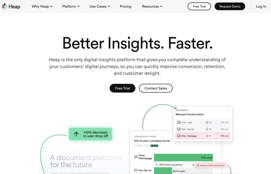 10 Alternatives To Google Analytics (Tested In 2025) 5 heap website
