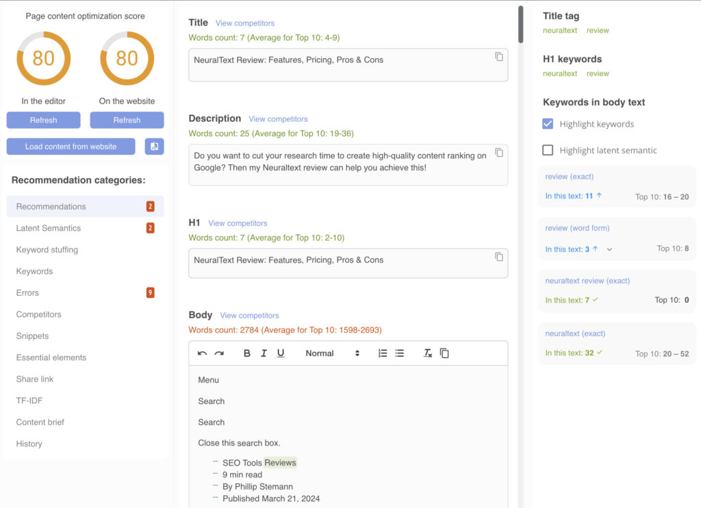 Labrika review - Features, Pricing, Pros & Cons 4 labrika-content-optimization-tool