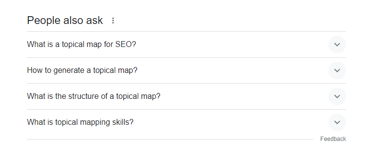 People Also Ask for Topical SEO Map Search