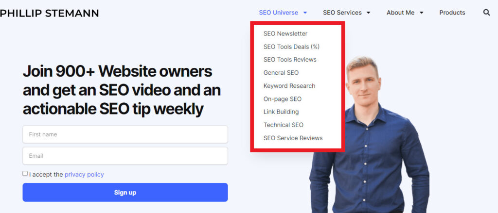 How to Create a Comprehensive SEO Topical Map 1 Phillip-Stemann-Topical-SEO-Map-Categories