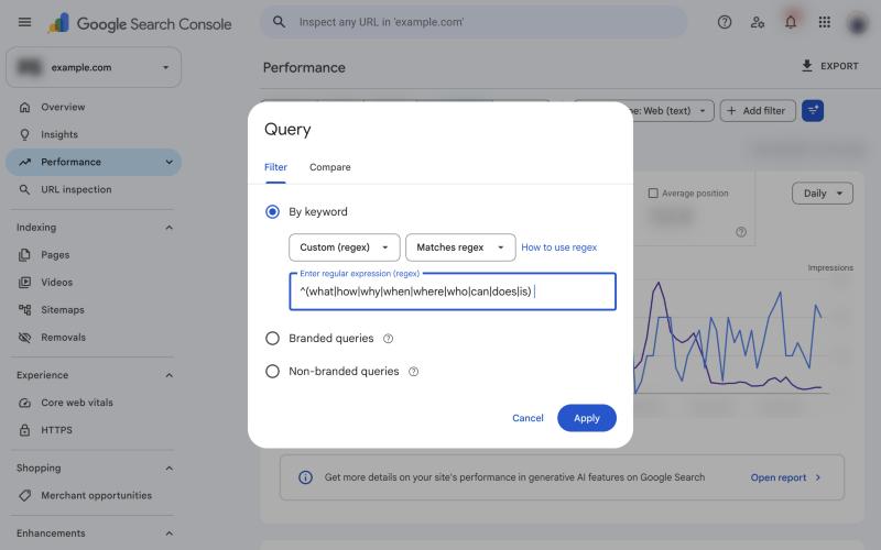 How to Use Google Search Console for SEO (+20 Tips) 15 Custom regex query filter in Google Search Console